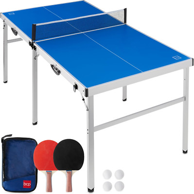 6X3Ft Portable Ping Pong Table Game Set, Folding Indoor Outdoor Table Tennis for