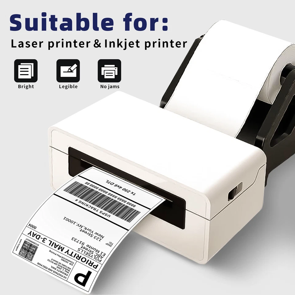 4"x6" Direct Thermal Shipping Labels for Zebra&Rollo Printers Fanfold and Rolls - Image 4 of 4