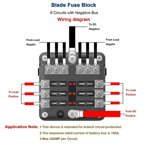 1PCS 6 Ways Blade Fuse 32V Car Boat Fuse Box Holder W/ Power Panel Board Camper - Picture 6 of 18