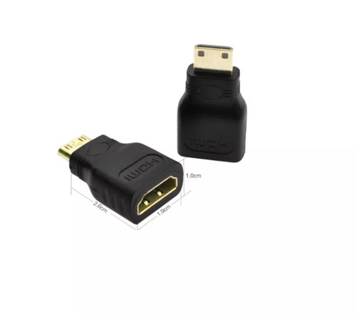 Mini HDMI Male to Standard HDMI Female Adapter Gold Plated HDTV 1080p 3D - Picture 5 of 7