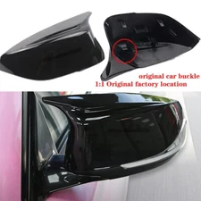Gloss Black M3 Style Side Wing Mirror Cover Cap For Infiniti Q50 Q60 2014-2021