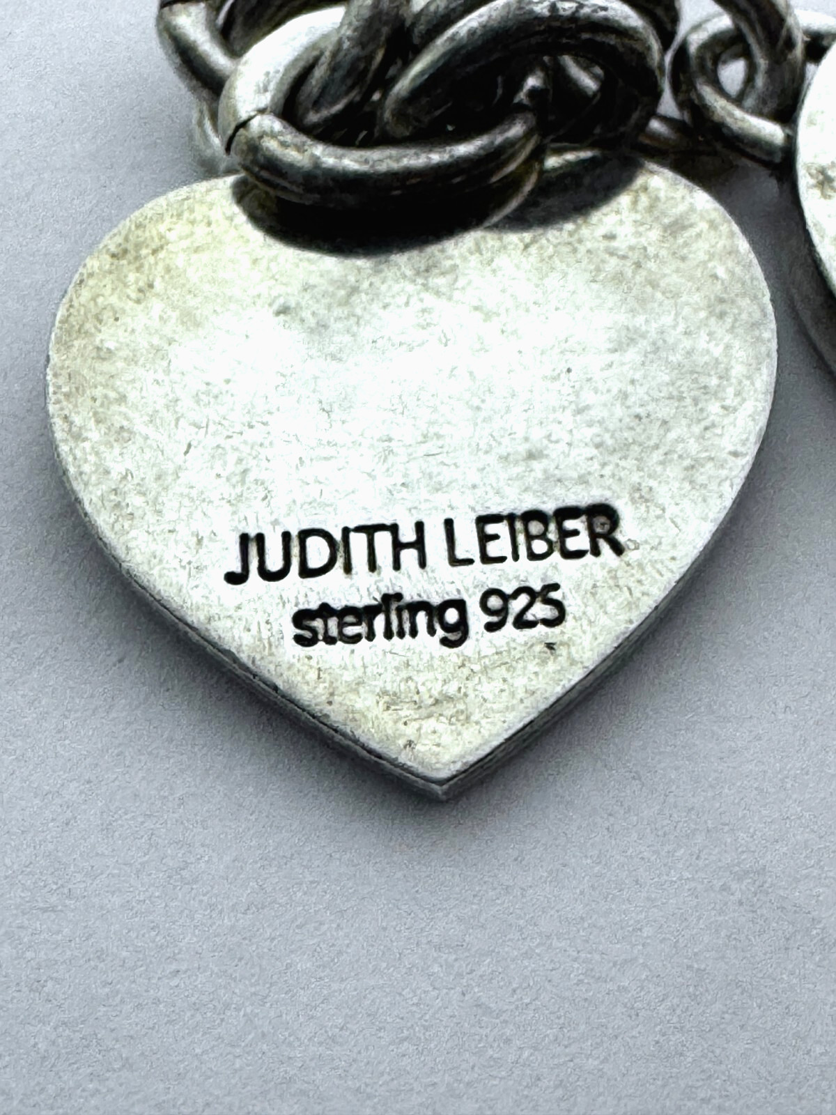 JUDITH LEIBER Solid Sterling Silver 925 Heart Rhi… - image 3