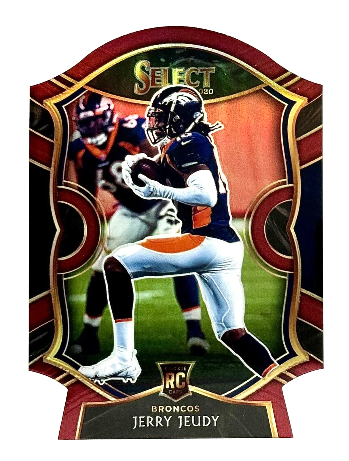 2020 Panini Select Concourse Maroon Prizm Die-Cut #56 Jerry Jeudy RC Broncos