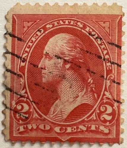 1895 US 2c Washington Stamp | Sc #252 | Used - Picture 2 of 8