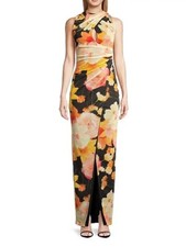 nwt Black Halo Eve Elaina Draped Floral Gown Golden Hour $525