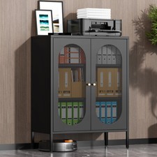 Fumedo Metal Locker Storage Cabinet with 2 Mesh Doors and Adjustable Shelves