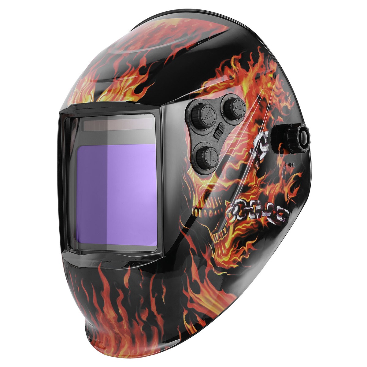 BENBOR Auto-Darkening Welding Helmet – Large Viewing Screen, Built-in LED Headlight, Heat-Resistant, For TIG/MIG/ARC, Red