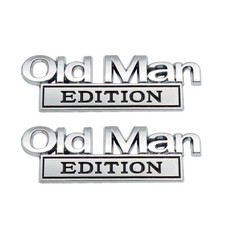 2x Metal Old Man Edition Side Rear Front Hood Trunk Emblem 3d Badge Silver Black 2x Metal Old Man Edition Side Rear Front Hood Trunk Emblem 3d Badge Silver Black