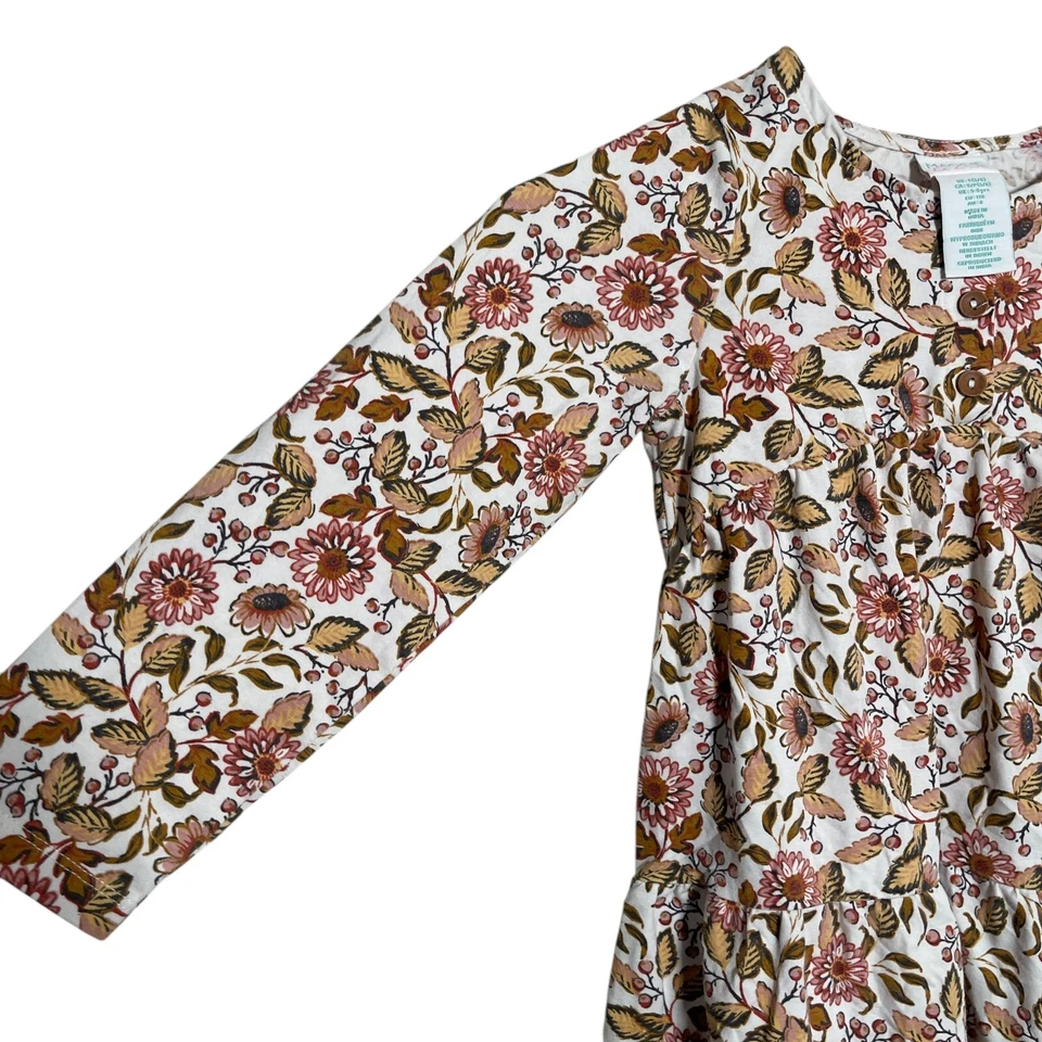 Maggie & Zoe Dress Girl's Small Floral Long Sleeve Mini Boho Artsy Colorful - Image 4 of 4
