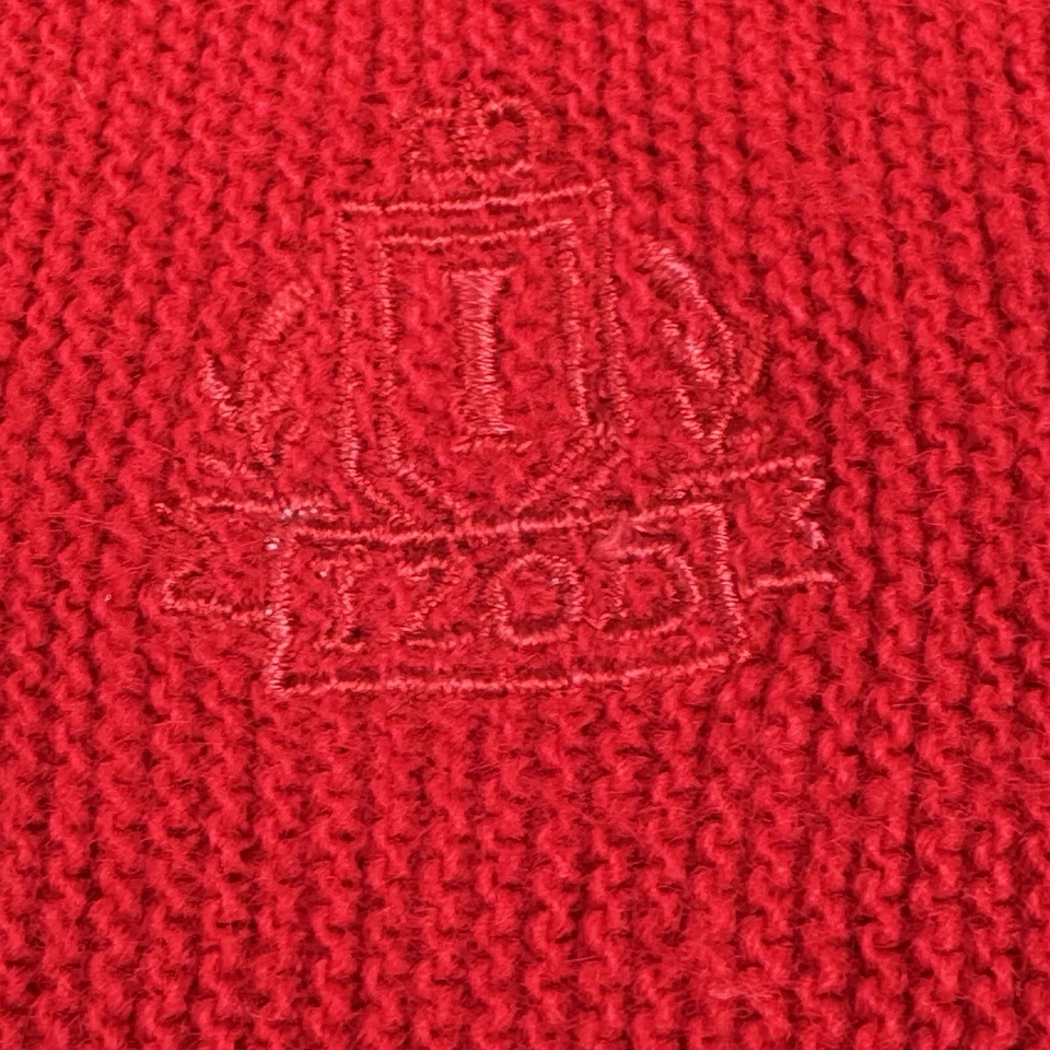 Suéter De Colección IZOD Para Hombres L Rojo Abuelo Cuello en V Pullover Cresta Logo Hecho en EE. UU. 90s Foto 4 de 4