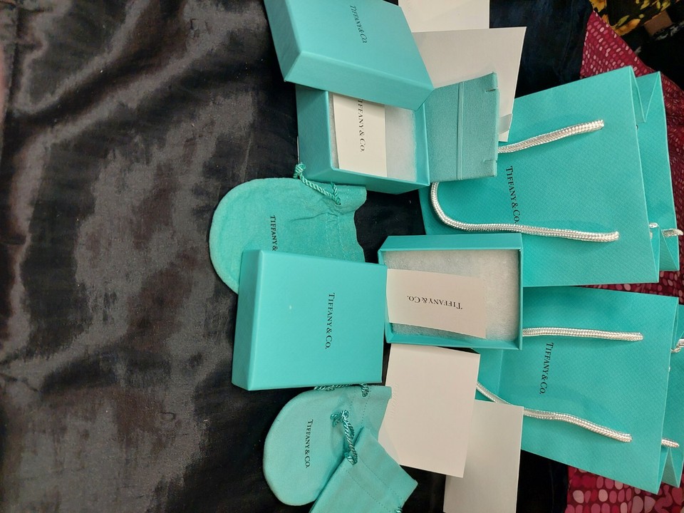 Authentic Tiffany Co. EMPTY gift bags, etc. Classic Tiffany ribbons