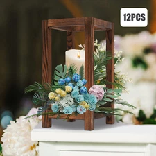 12 Pack Solid Wood Candle Holders Wedding Lantern Centerpiece Table Decoration