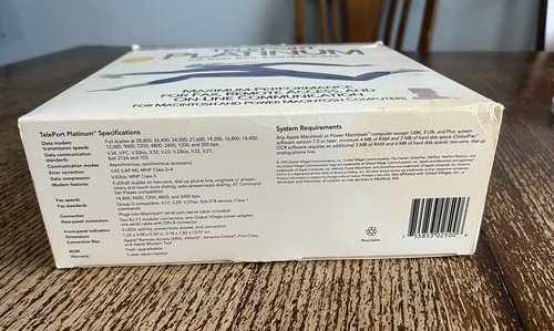 Global Village Teleport Platinum 28,800 BPS Fax Modem Power Macintosh New - Picture 8 of 8