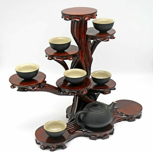 Graziosi supporti / ripiano per intaglio in legno per Netsuke / vaso / teiera o curiosità - Foto 4 di 4