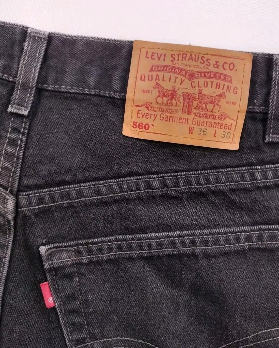 Vintage Levis 560 Loose Fit Tapered Leg Black Denim Jeans Men's Sz