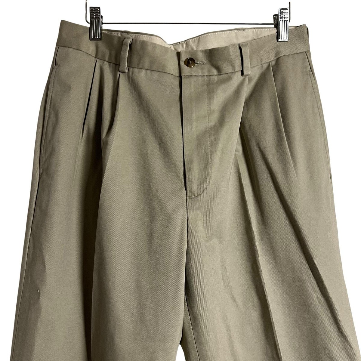 Brooks Brothers Elliot Fit Pleated Khaki Tan Advantage Chino Pants