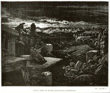 🟢  ANTICA STAMPA DI GUSTAVO DORE' ISAIA VEDE IN SOGNO ...EPOCA 1930 -M-1043