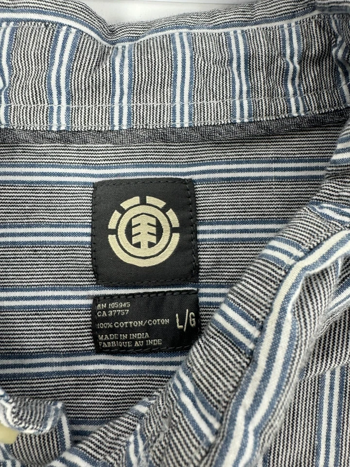 Element Mens Large Gray 100% Cotton Button Up Short Sleeve Shirt - Image 3 of 4