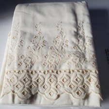 The Company Store Cotton Ivory Velvet Lace Fl...