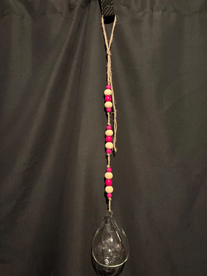 Jarrón colgante de propagación de vidrio con cuentas lágrima Foto 4 de 4