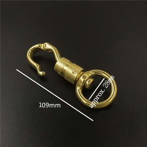 2pcs Solid brass eye Snap key-ring rotating hook horse gear Buckle leather craft - Picture 4 of 7