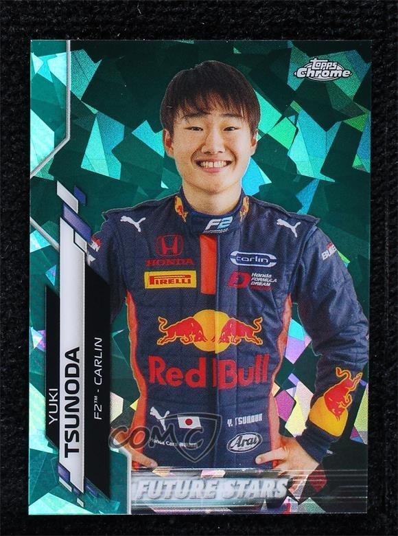 2020 Chrome Sapphire Edition Formula 1 Aqua Refractor 18/99 Yuki Tsunoda #60 0c3
