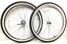 26" Bicycle Chrome Wheel Set Coaster Brake 2.125" Tires Beach Cruiser Bike #H30