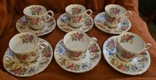 Royal Stafford Rochester Bone China Six Tea Cups and Six Saucers Excellent Cond