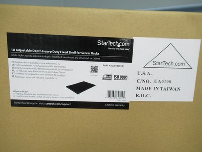 StarTech 1U Adjustable Depth HD Fixed Shelf for Server Rack 065030848145 (S)