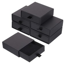 6 Pack 3.5 x 3.5 Inch Cardboard Jewelry Gift Box Black 