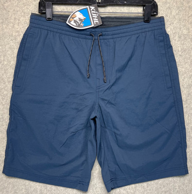 NWT Kuhl Mens Kruiser Shorts Pirate Blue Drawstring Performance UPF 50+ Size M