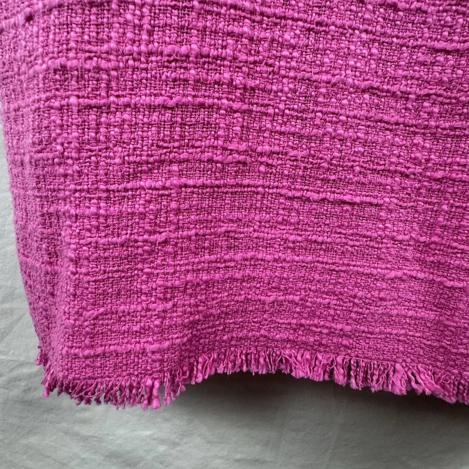 J. Crew Pink Tweed Sheath Dress, Size 12, NWOT, Fringe Collar & Hem - Image 4 of 4