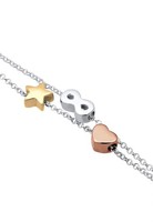 Elli Armband Damen Infinity Herz Sterne Tri-Color In 925 Sterling Silber