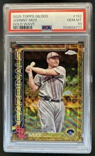 2025 Topps Gilded Johnny Mize Chrome Gold Wave Refractor #/75 PSA 10