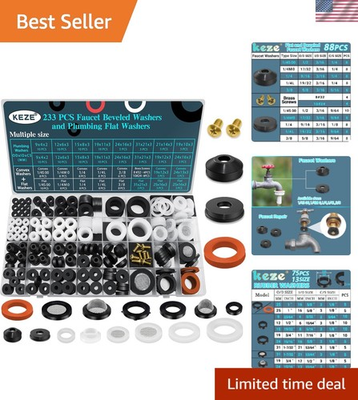 #ad #ad Ultimate 233 Piece Plumbing Washer Set with Flat and Beveled Options $30.59