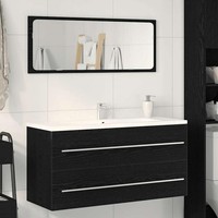 Waschbeckenunterschrank Schwarz Eichen-Optik 100X38,5X48 Cm