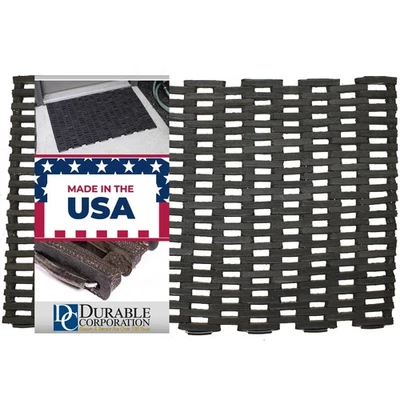 Durable Durite Recycled Tire-Link Outdoor Entrance Mat, Straight Weave, 20" x...