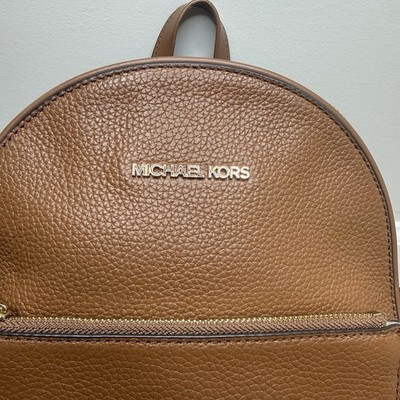 Michael Kors Brown Pebbled Leather Mini Backpack with Gold Hardware Michael Kors Brooklyn Extra-Small Pebbled Leather Backpack  main image 3