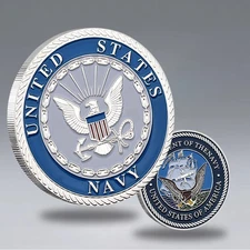 United States Military Silver Plated Coin Navy Commemorative Medal Collectible