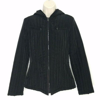 Esprit Womens Coat SZ Small Black Quilted Puffer Hood Jacket