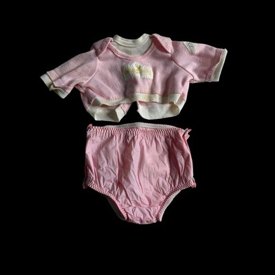 Vtg 1989 Ideal Betsy Wetsy Doll Clothes Pink Potty Training Shirt Diaper Set
