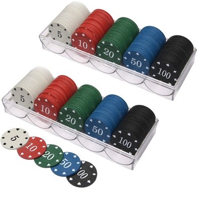 IXIGER Poker Chips Set(200pcs),Poker Chips with Denominations,Plastic Learnin...