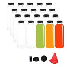 20 Pack 16 oz Empty Plastic Juice Bottles with Caps Plastic 16oz
