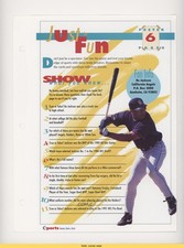 1994 Sports Heroes Feats & Facts Poster Pages Bo Jackson #6 READ 0u2j