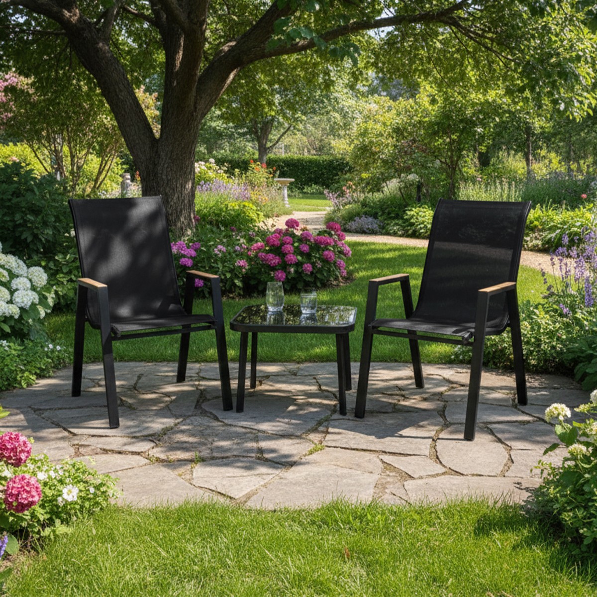 Wild Garden York 2 Seater Steel Bistro Garden Furniture Set