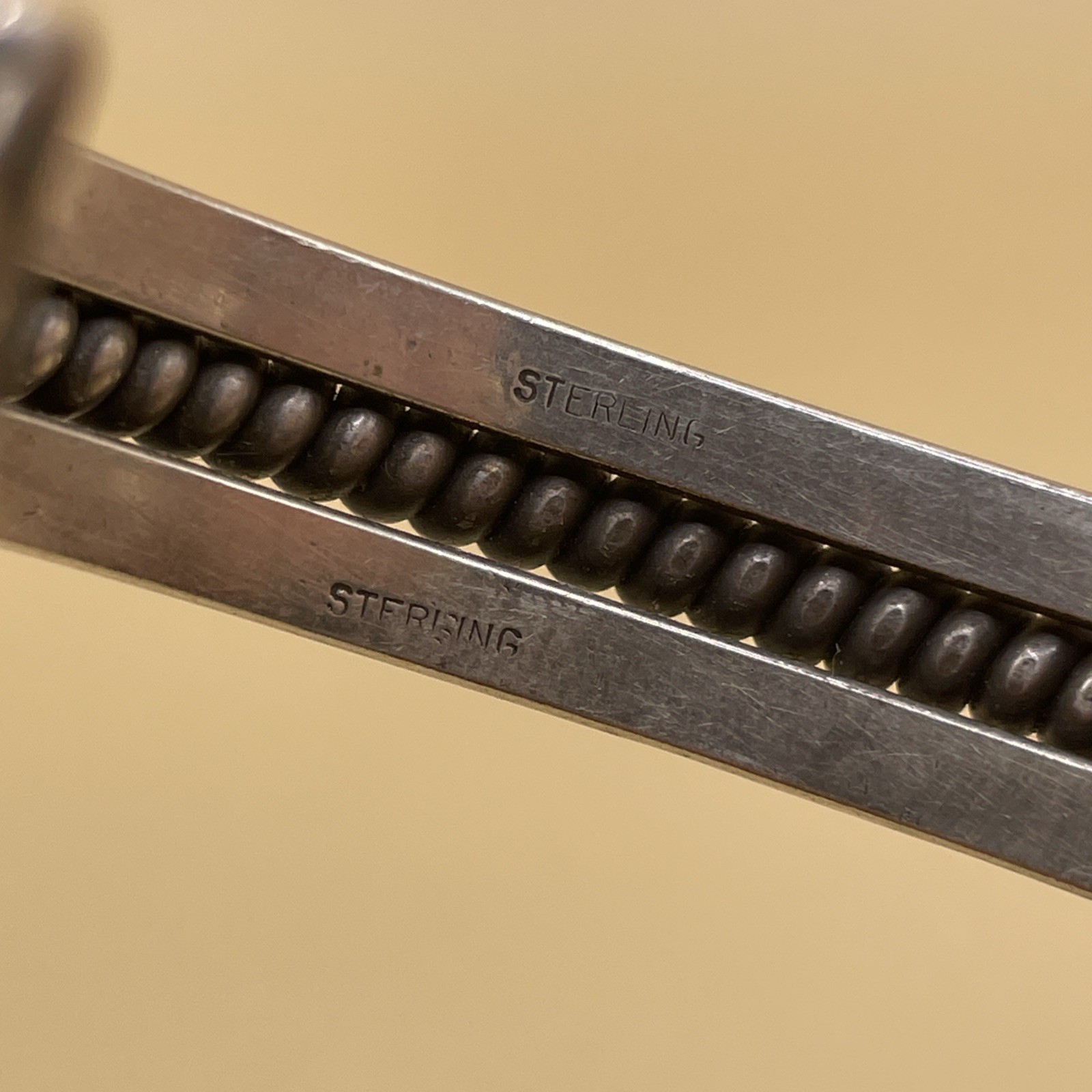 Solid Sterling Silver Multi-Band Macaroni Link De… - image 8