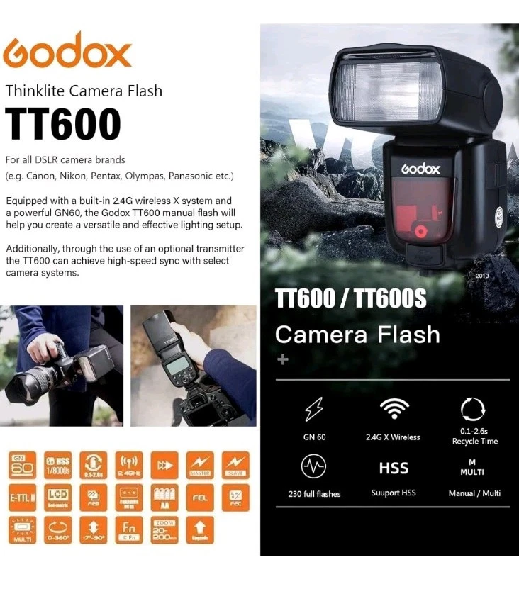 Godox TT600 Speedlite Pentax Flash - Image 3 of 3