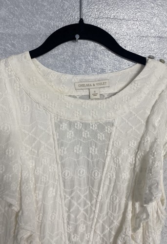 CHELSEA & VIOLET französisches elegantes ärmelloses Kleid weiß Spitze Größe Small/gebraucht - Bild 12 von 17