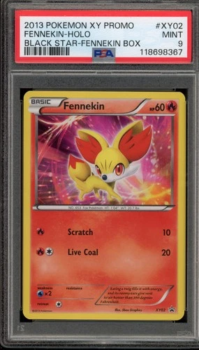 Pokemon Fennekin Bx. Black Star Holo Promo XY02 PSA 9 Mint