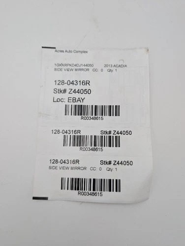 Passenger Side View Mirror VIN J 11th Digit Limited Fits 13-17 ACADIA 348615